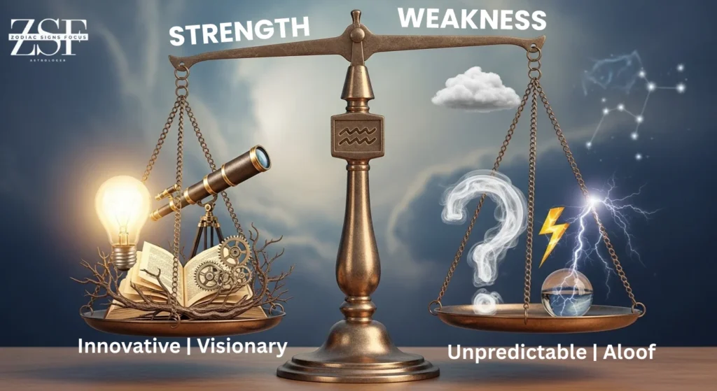 aquarius zodiac sign strenght & weakness 