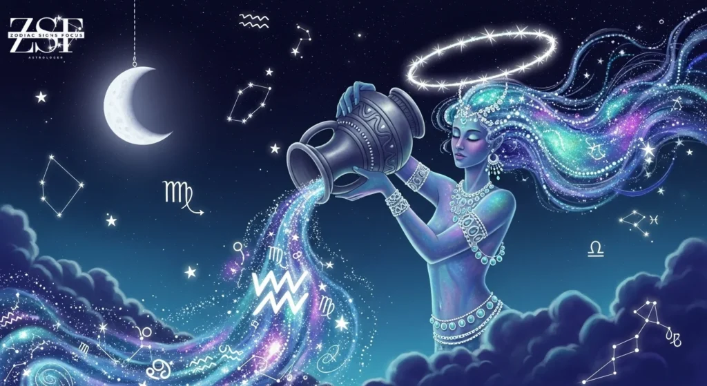 Aquarius zodiac sign symbol water bearer astrology icon