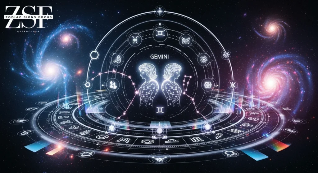 Cosmic calendar highlighting Gemini horoscope for 2025.